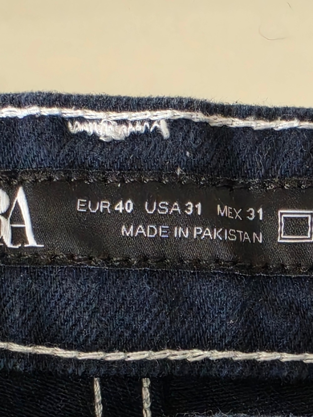 Zara High Rise Carpenter Pants Dark Blue Size 31 - Picture 3 of 11